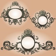 vector vintage frames set N5