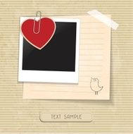 vector photo heart and paper