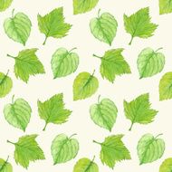 Watercolor seamless pattern with green leaves N3