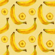 Watercolor seamless pattern with bananas N2