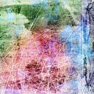 abstract grunge scratched blue red and green color background