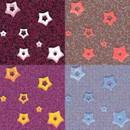 Stars and dots geometric seamless patterns N3