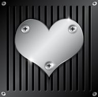 metallic heart with grille rusty
