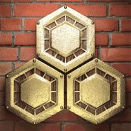 gold on brick background N68