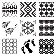 Set of monochrome geometric seamless patterns N5