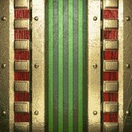 gold on green background N251