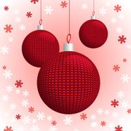 Three Red Knitted Christmas Balls
