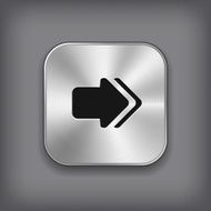Arrow icon - vector metal app button