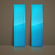 set of blue striped banners