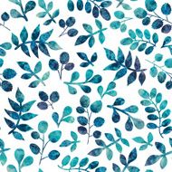 Watercolor seamless pattern on leaves theme