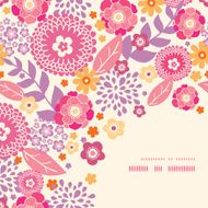 Warm summer plants corner frame pattern background
