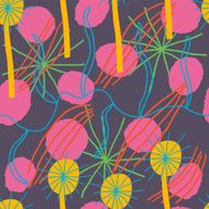Brilliant colorful floral background Vector seamless composition