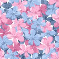Seamless background with blue and pink flowers Vector illustration