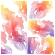 Set of Colorful water color painting background N399