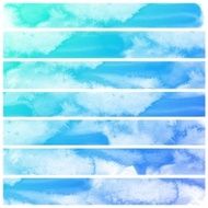 Set of Colorful water color painting background N400