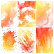 Set of Colorful water color painting background N408
