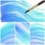 Set of Colorful water color painting background N411