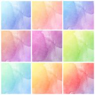 Set of Colorful water color painting background N421