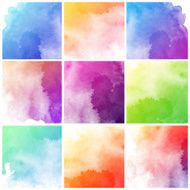 Set of Colorful water color painting background N424