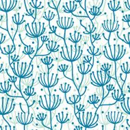Lineart texture plants seamless pattern background