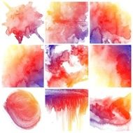 Set of colorful Abstract water color painting background N109