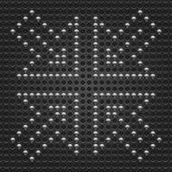 Arrow chrome sign metal gray circle shape perforated texture background