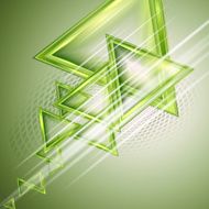 Green abstract background with triangles