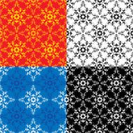 Set of different colors seamless textures - vintage ornamental patterns