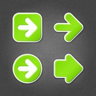 Green arrow sticker direction label sign internet icon noise texture N2