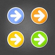 Arrow sticker round label web sign direction icon noise texture