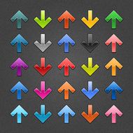 Arrow up down sign glossy icon web button noise texture