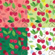 Seamless background with Red cherries