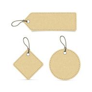 recycled paper label set on white N4