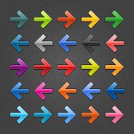 Arrow sign glossy icon web button shadow noise effect texture N3