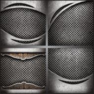 Vector metal background set N113