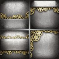 gear wheels on steel background set N3