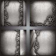 gear wheels on steel background set N4