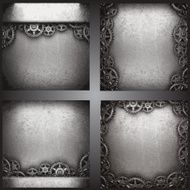 gear wheels on steel background set N5