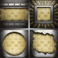 Vector golden and silver background set N4