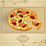 Vector Vintage Menu Card with a Pizza