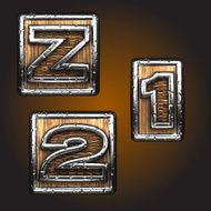 Vector wooden figures on box N7