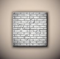 Brick background on puzzle