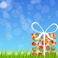 Easter card with colorful eggs vector illustration N3
