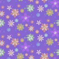 Seamless background with hand-drawn flowers N2