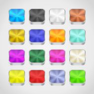 3d app metallic icons on dark