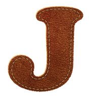 Leather textured letter J