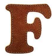 Leather textured letter F