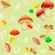 Autumn background with mushrooms and leaves