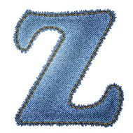 Jeans alphabet Denim letter Z