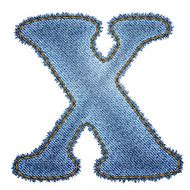 Jeans alphabet Denim letter X